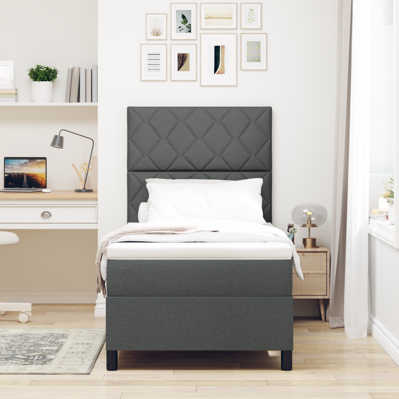 Bücherregal Bett Grau Sonoma 200x200 cm Holzwerkstoff
