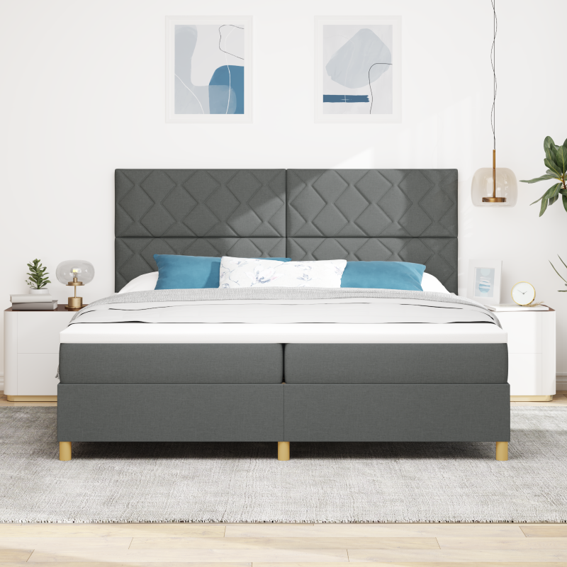 Boxspringbett mit Matratze Taupe 80x200 cm Stoff