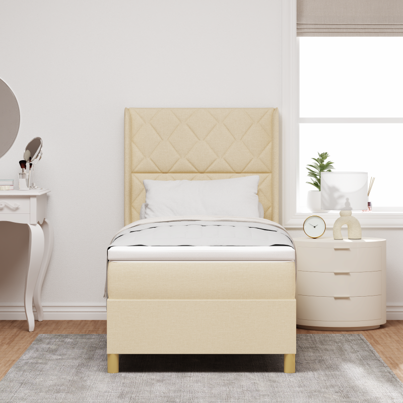 Boxspringbett mit Matratze Blau Einzelstoff