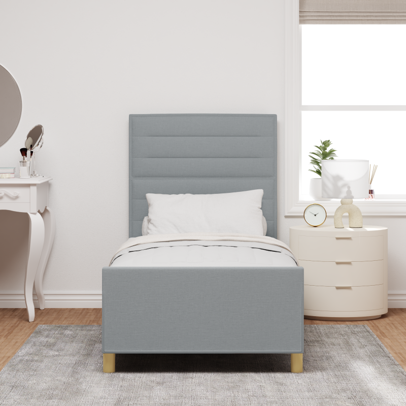 Boxspringbett mit Matratze Dunkelgrau 90x200 cm Samt