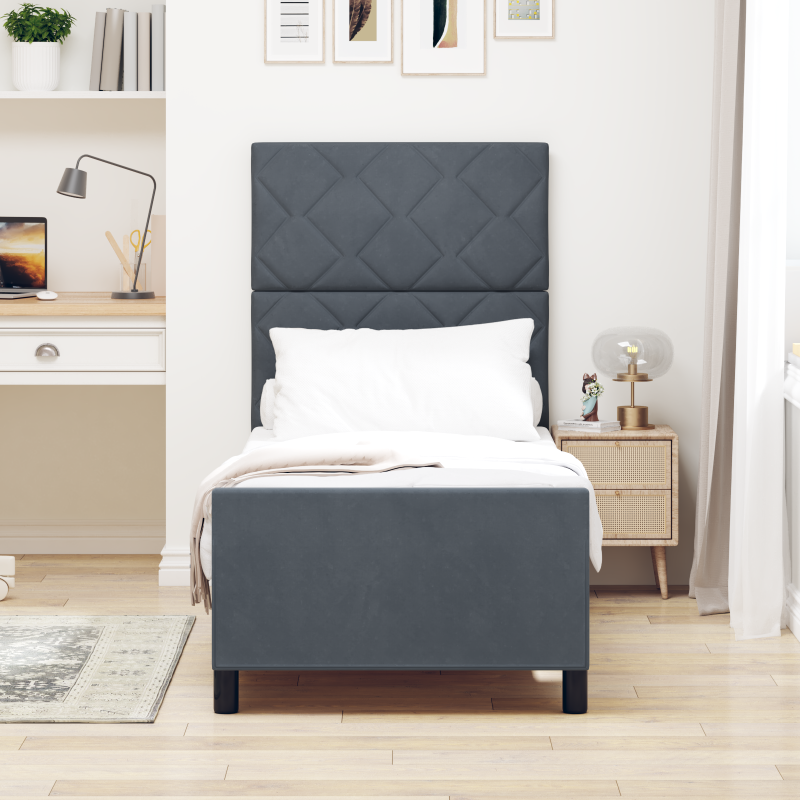 Boxspringbett mit Matratze & LED Rosa 100x200 cm Samt