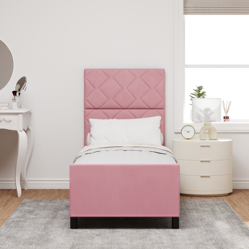 Boxspringbett mit Matratze & LED Licht Hellgrau 140x200 cm Velvet