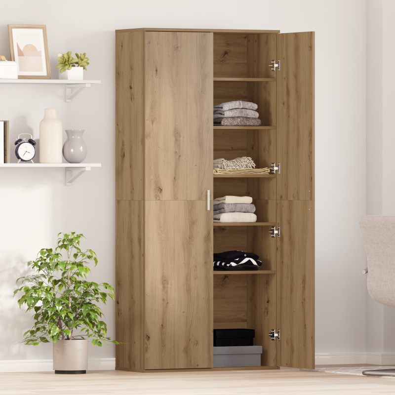 Highboard Artisan Oak 80x35x180 cm Sperrholz