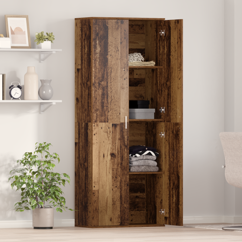 Highboard Alte Holz 70x35x180 cm Konstruktionsholz