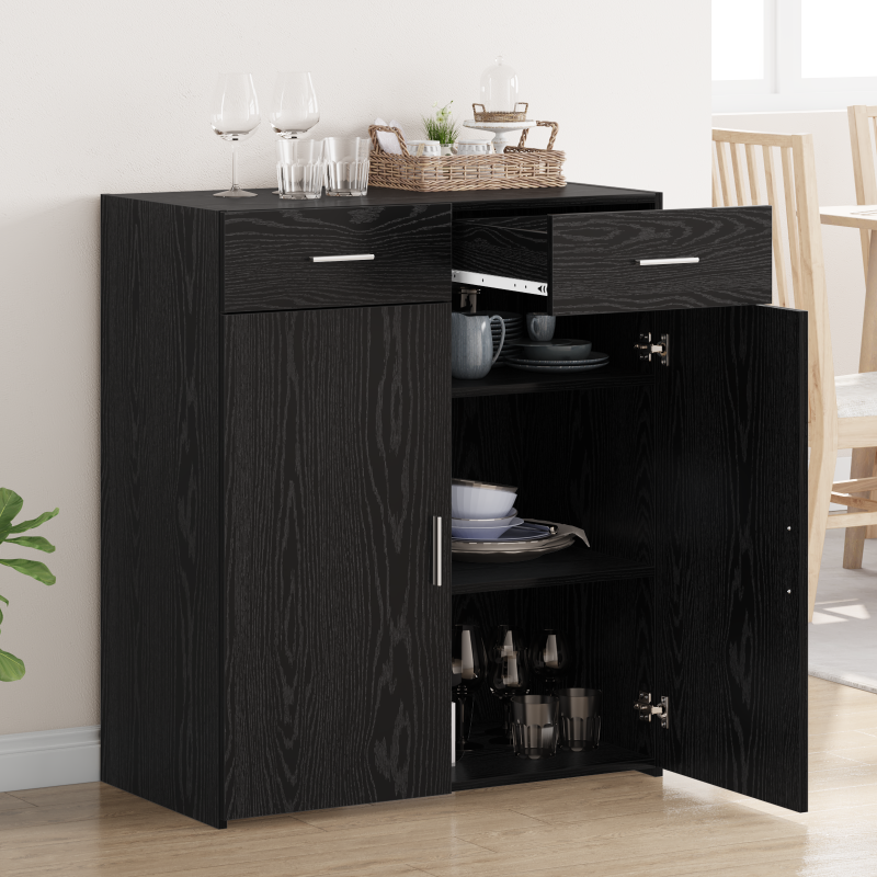 Aufbewahrungsschrank Schwarze Eiche 80x42,5x93,5 cm Holzwerkstoff