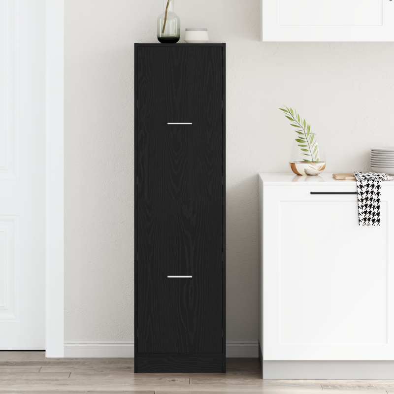 Apotheker-Schrank Schwarzes Eichenholz 40x41x144,5 cm Holzwerkstoff
