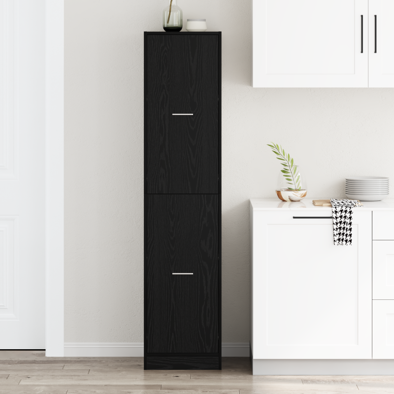 Apotheker Schrank Schwarz Eiche 40x41x174.5 cm Spanplatte
