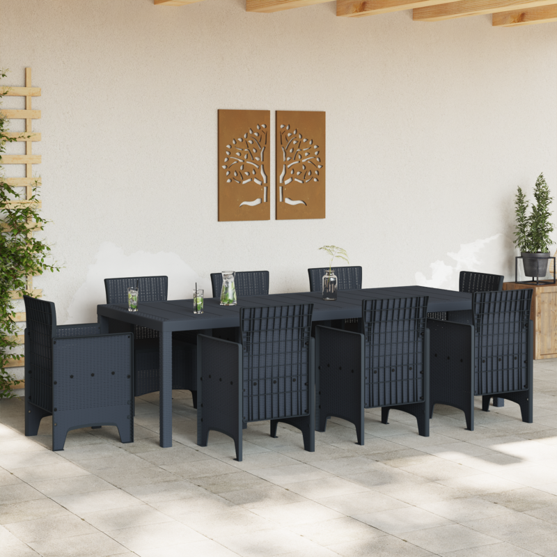 Gartentisch Anthrazit 250x100x73 cm Poly Rattan