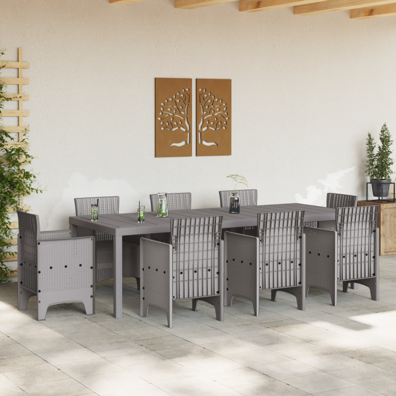 Gartentisch Hellgrau 250x100x73 cm Poly Rattan, Gartentisch Hellgrau 100x100x73 cm Poly Rattan, Gartentisch Hellgrau 150x100x73 cm Poly Rattan