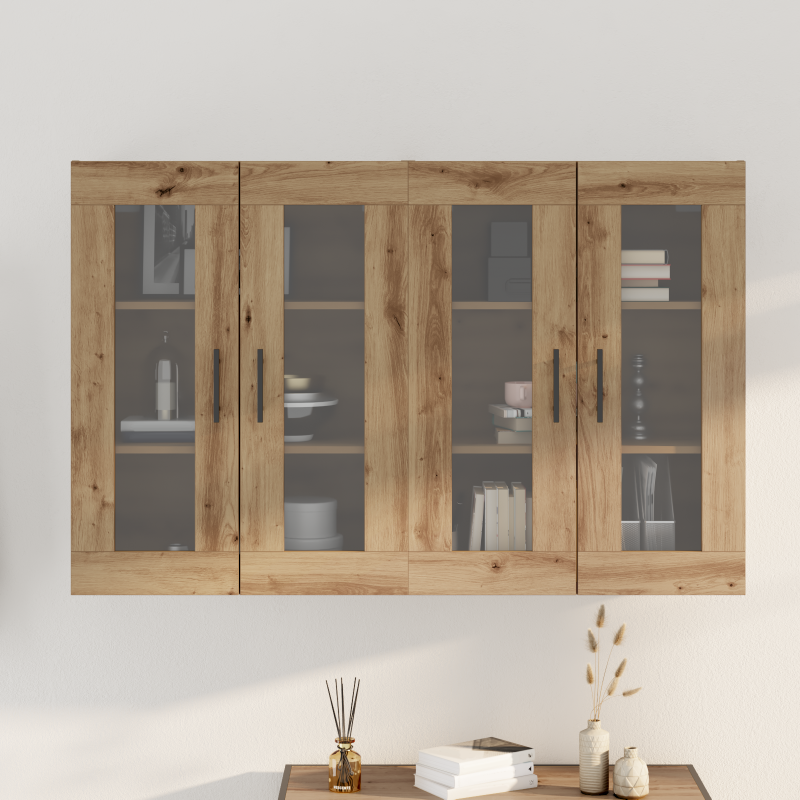 Wandmontierte Schränke 2 Stück Artisan Eiche 69,5x34x90 cm MDF