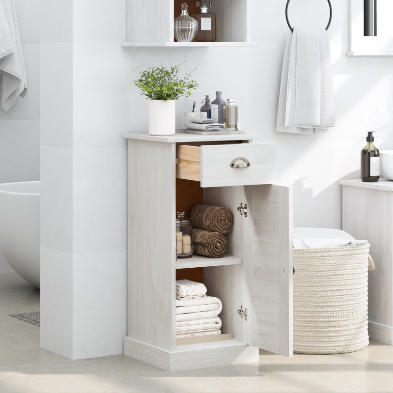 Badezimmer Schrank VIGO mit Schublade 37x34x80 cm Massivholz Kiefer