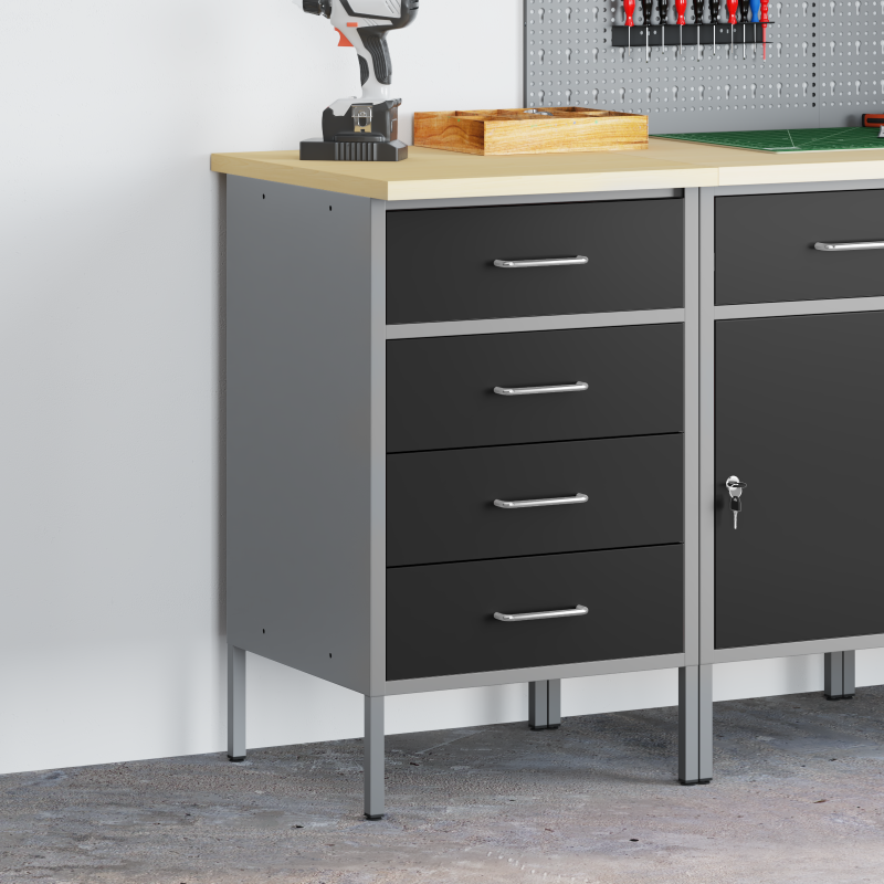 Werkbank Schwarz 50x55x85 cm Stahl
