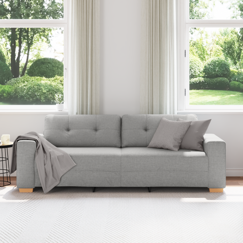 3-Sitzer Sofa in Wolkengrau, 180 cm, Stoff