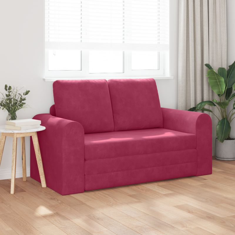 Boden-Sofa-Bett 2-in-1 Burgunderrot 148x71x83 cm Samt