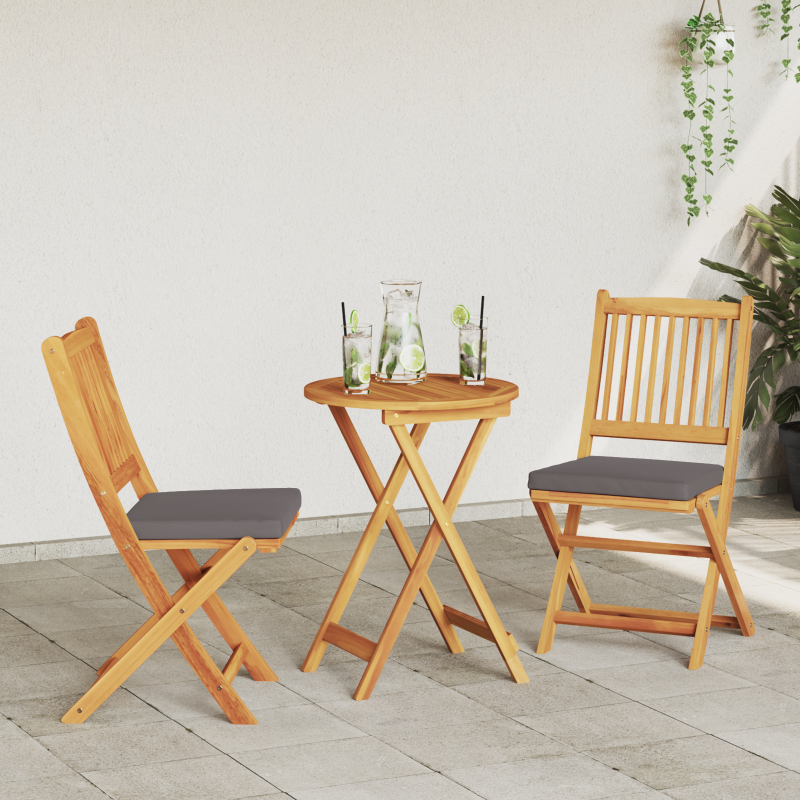 3-teiliges Garten Bistro Set - solides Akazienholz