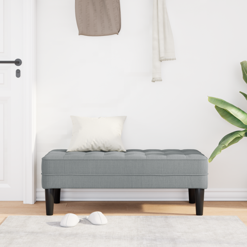 Bank Hellgrau 113x57x39 cm Stoff