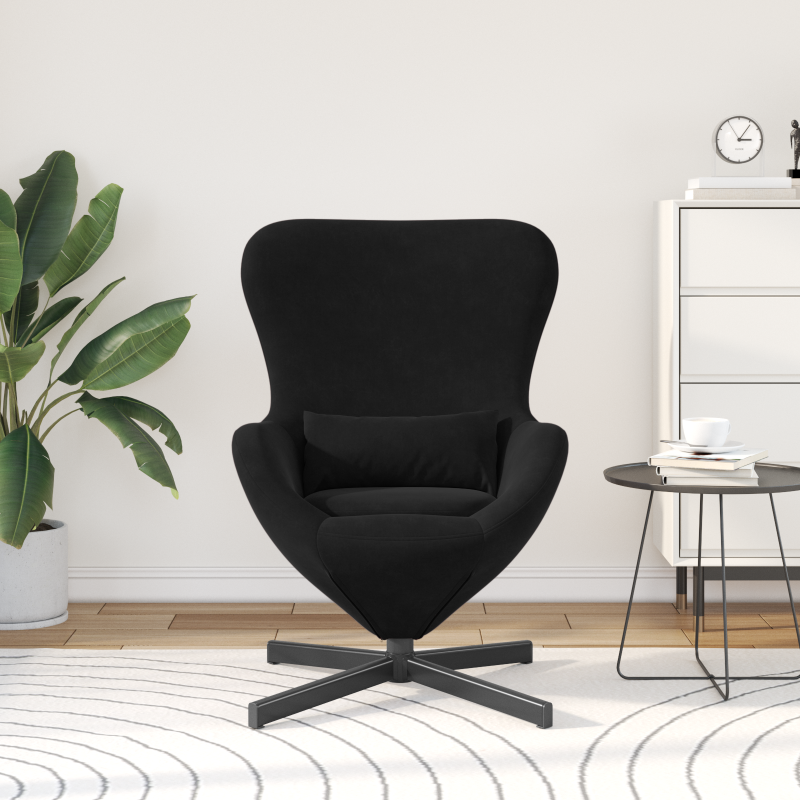 Eiersessel schwarzes Velvet