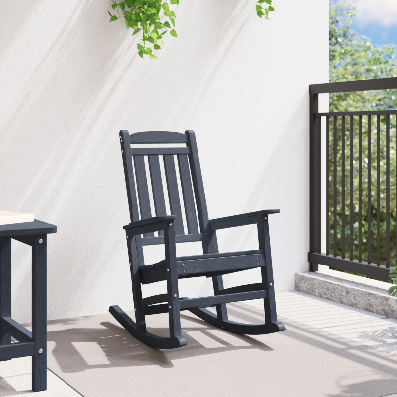 Garten Schaukelstuhl Marineblau 70x92x108 cm HDPE