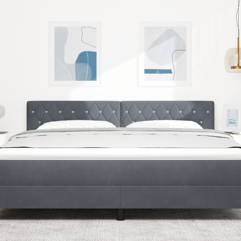Boxspringbett mit Matratze Creme 140x190 cm Stoff