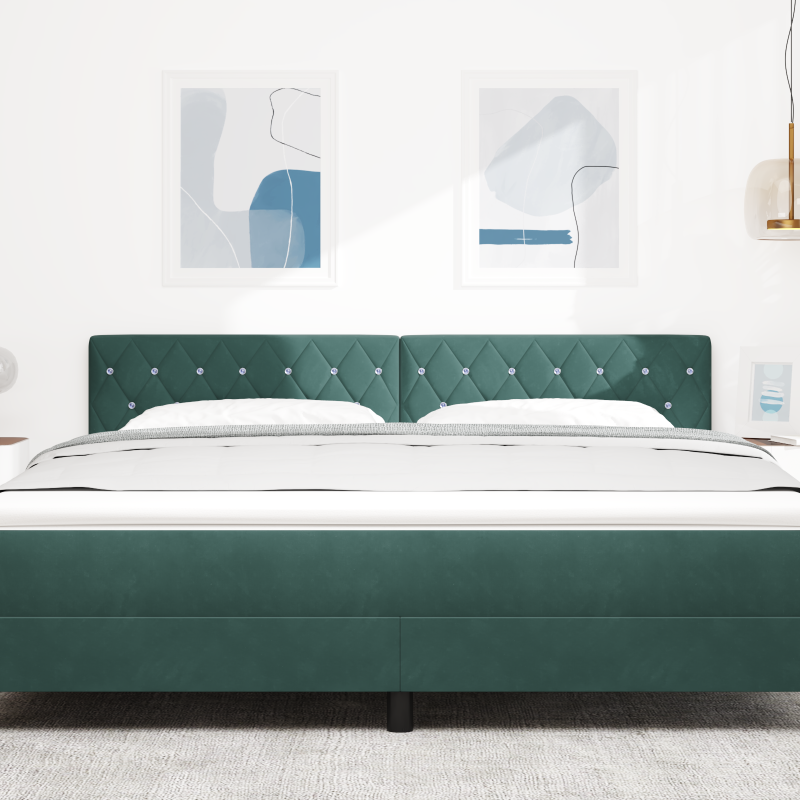 Boxspringbett mit Matratze Creme 80x200 cm Stoff