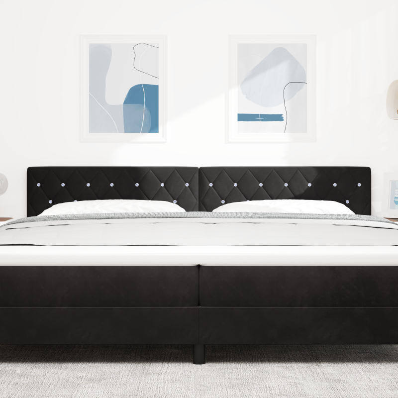 Boxspringbett mit Matratze Hellgrau 200x200 cm Stoff