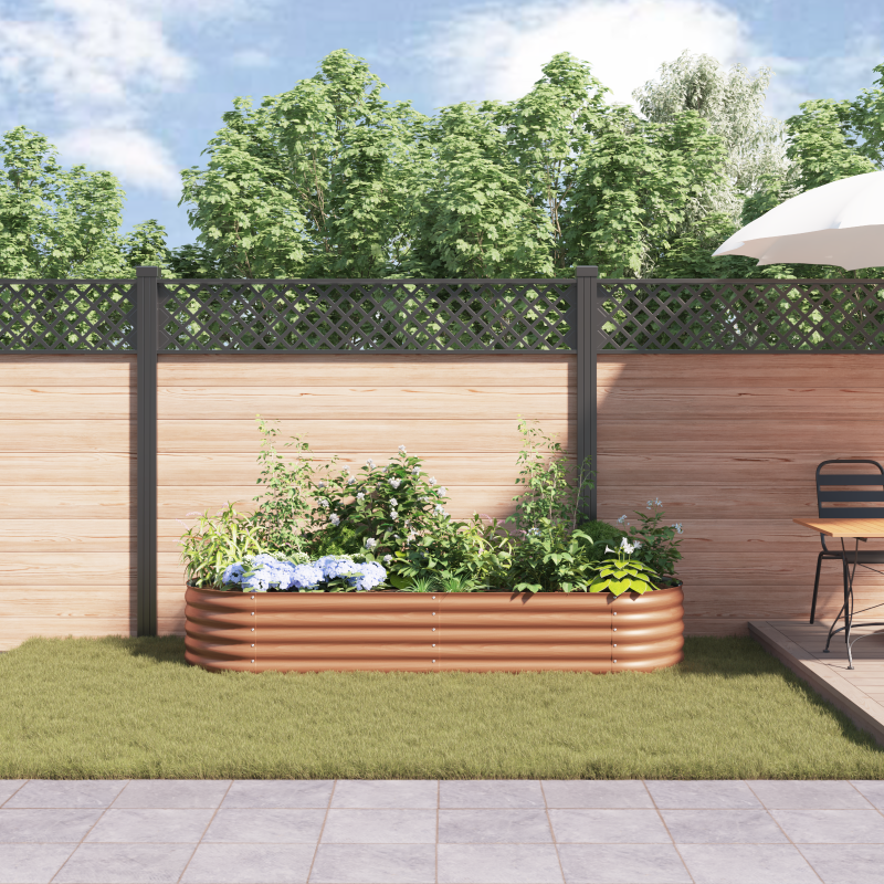Hochbeet Braun mit Holzlook 240x80x44 cm Stahl