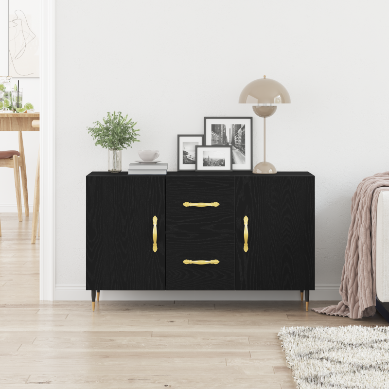Sideboard Schwarze Eiche 100x36x60 cm Funktionsholz