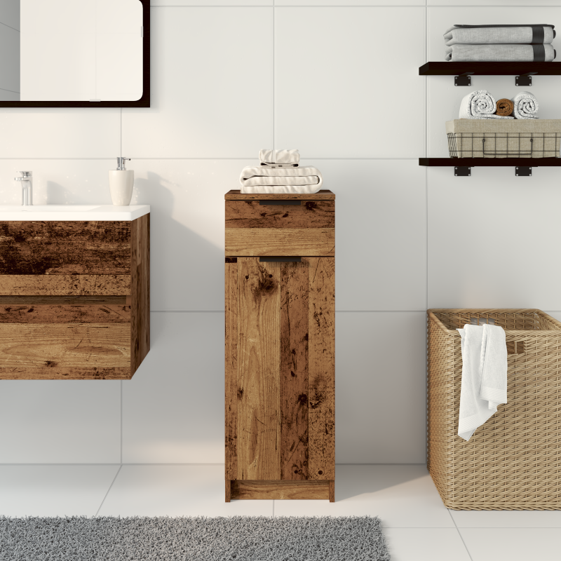Badezimmer Schrank Alte Holz 32x34x90 cm Ingenieurholz