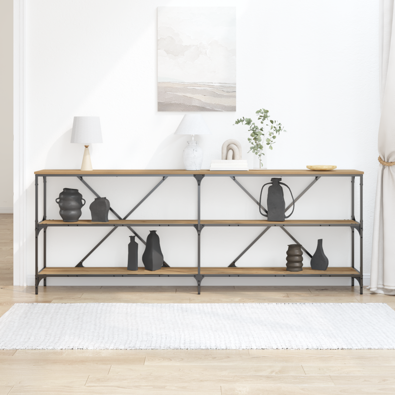Konsolentisch Artisan Eiche 200x30x75 cm Ingenieurholz & Stahl
