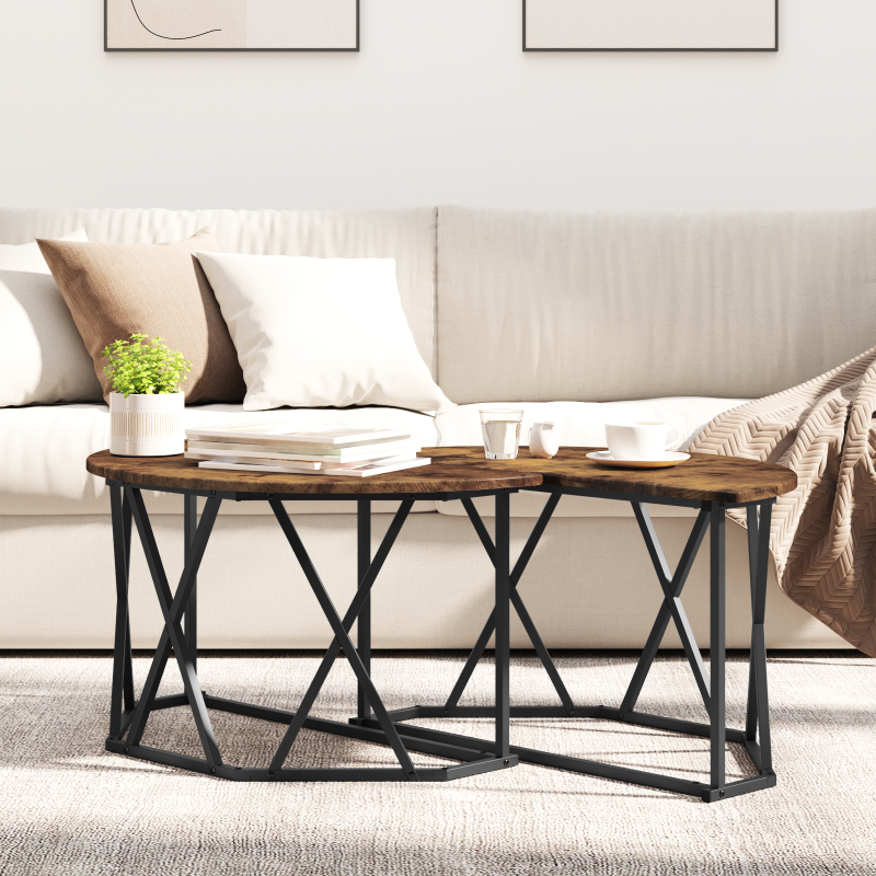 Couchtisch Raucheiche 80x80x42 cm Ingenieurholz