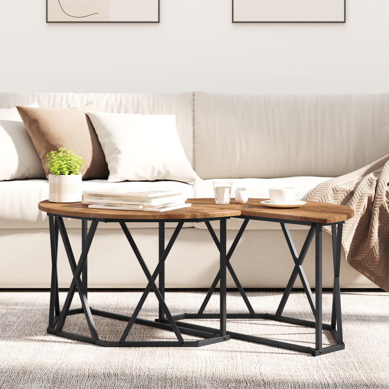 Couchtisch aus altem Holz 80x80x42 cm aus Holzwerkstoff