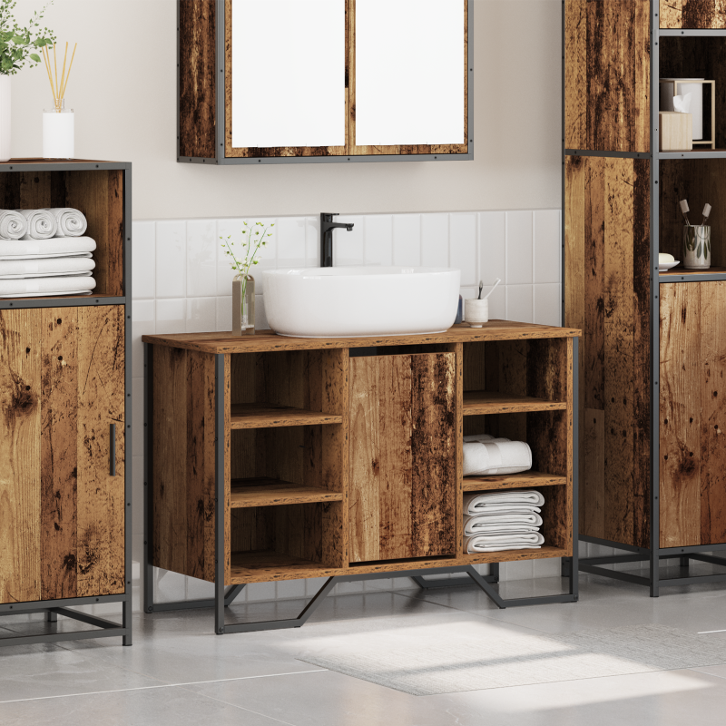 Waschbeckenschrank Altes Holz 91x35x60 cm Holzwerkstoff