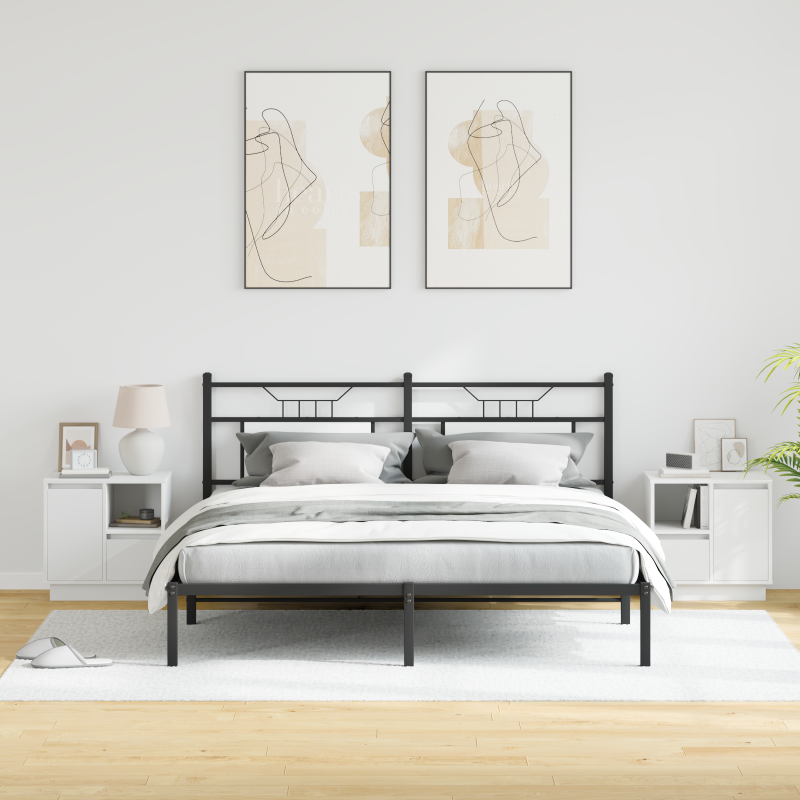 Nachttische mit LED 2 Stück Weiß 50x34,5x50 cm