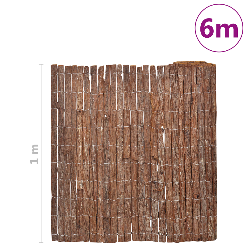 Gartenzaun 100x600 cm Rinde