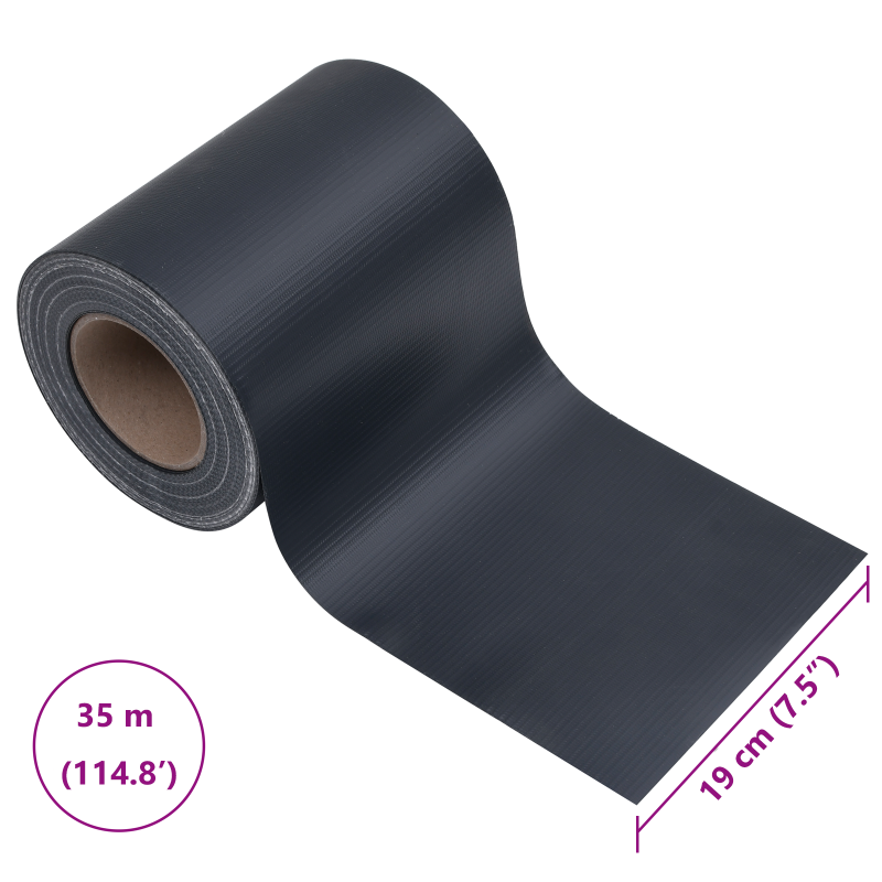 Garten Sichtschutzwände 2 Stück PVC 35x0,19 m Matt Dunkelgrau