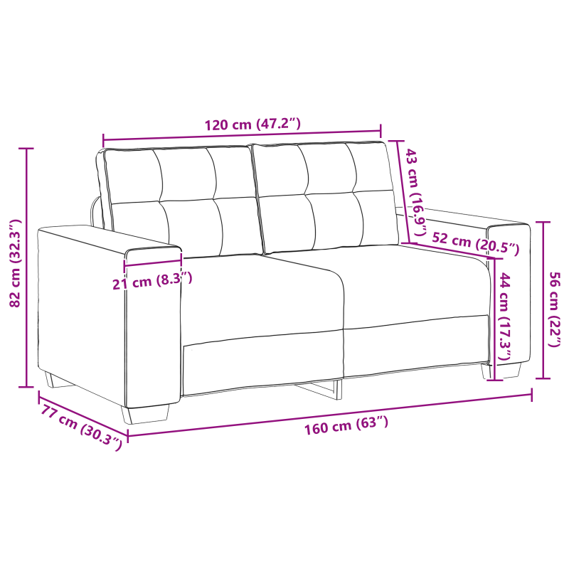 2-teiliges Sofa Set mit Polstern in Wolken-Grau-Stoff