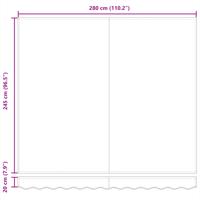 Manuelle einziehbare Markise rot-weiß gestreift 300x250 cm