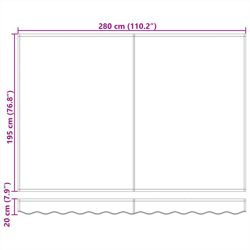 manuelle einziehbare Markise Multicolor Streifen 300x250 cm