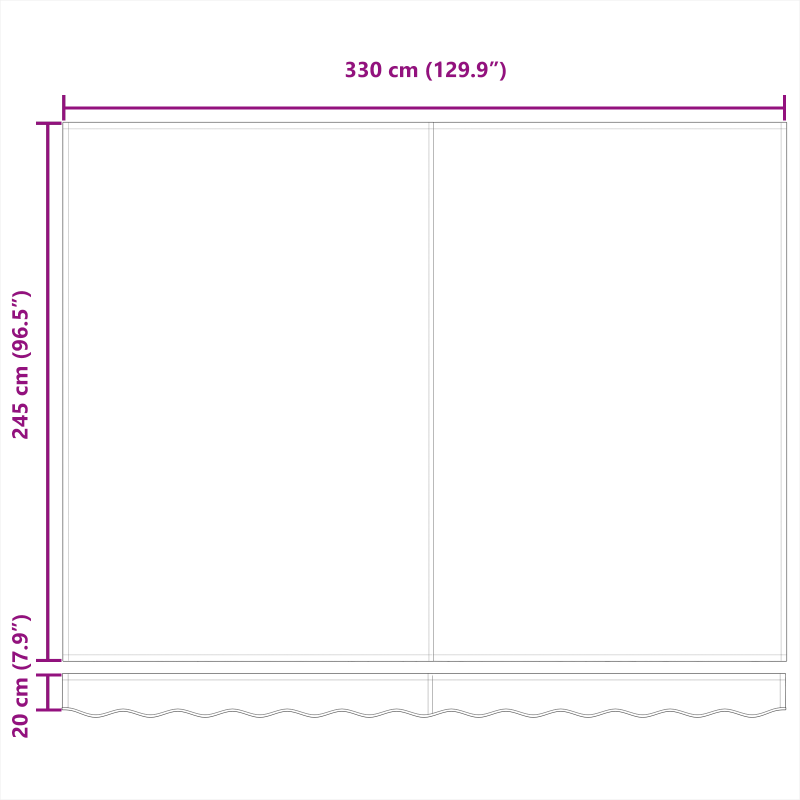 Manuelle einziehbare Markise rot und weiß gestreift 350x250 cm