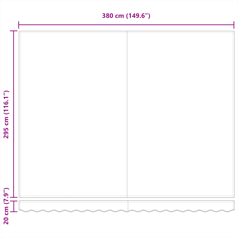 Manuelle Einziehbare Markise Multicolor Streifen 400x300 cm