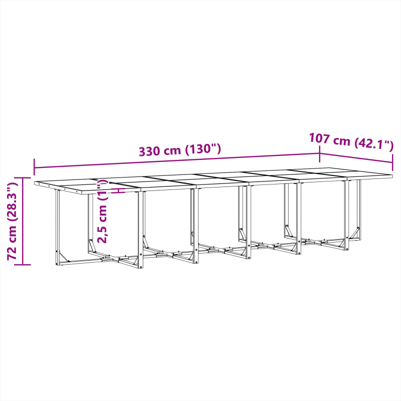 22-teiliges Garten-Esszimmer-Set mit Kissen aus Stahl und Textilene