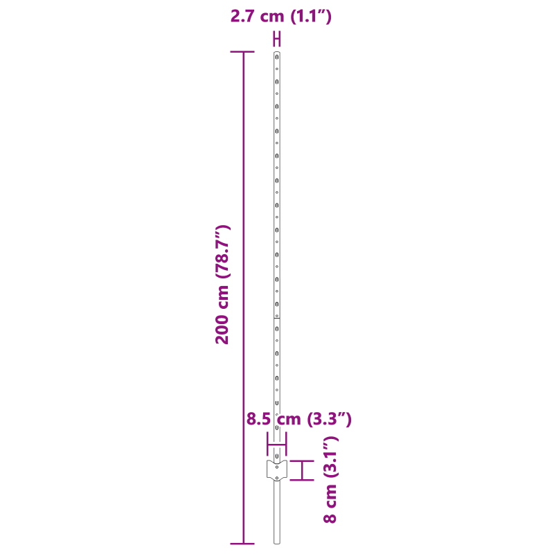 Zaunpfosten 22 Stück U-Profil Grün 200 cm Stahl
