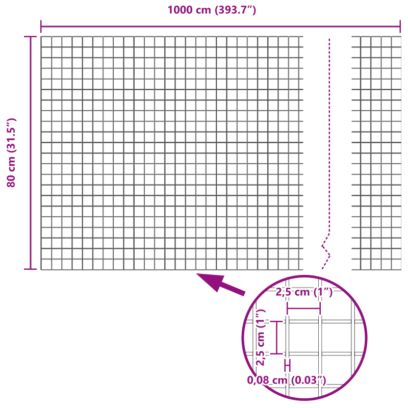 Schweißdrahtzaun mit 5 U-Posts Silber 0.8x10 m Stahl