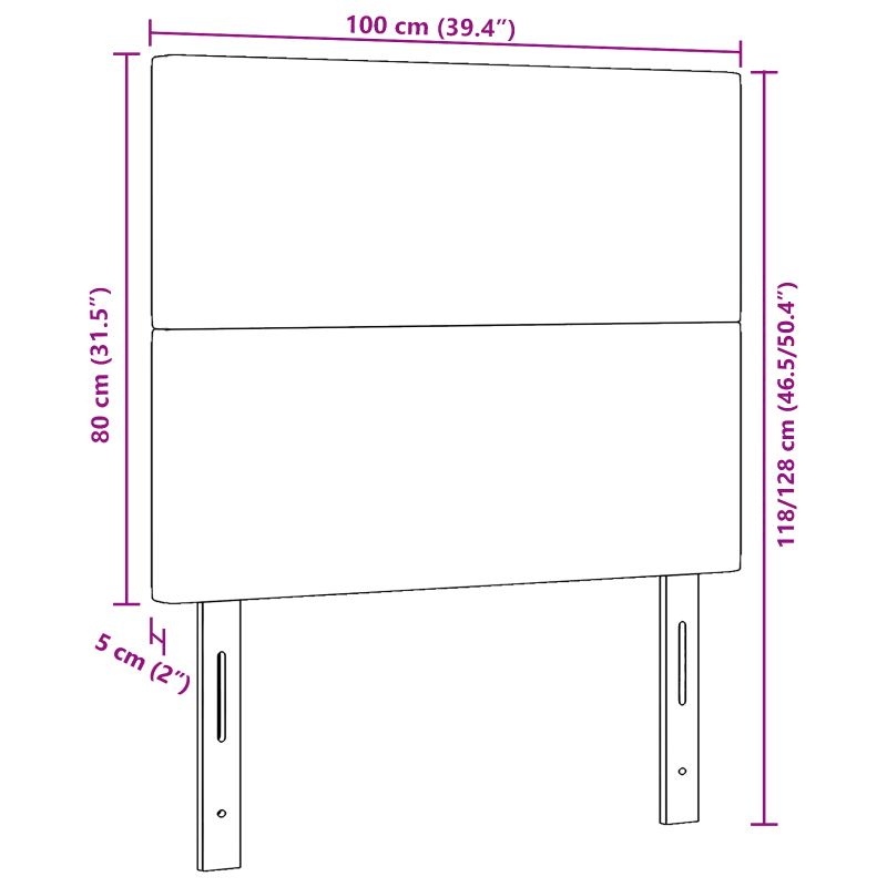 Kopfteil Schlichtes Design Dunkelgrau 100 cm Cord-Stoff