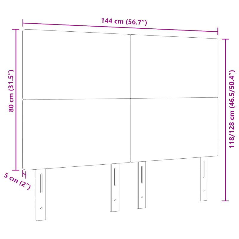 Kopfteil Schlichtes Design Hellgrau 140 cm Cordstoff