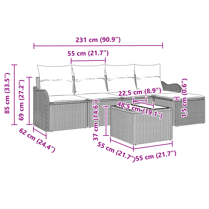 Boxspringbett mit Matratze & LED Creme 140x190 cm Stoff