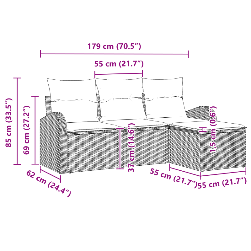 Bettgestell in Taupe, 180x200 cm, Stoff