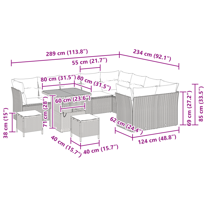 Boxspringbett mit Matratze & LED Taupe 90x200 cm Stoff
