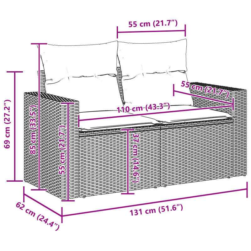 Boxspringbett mit Matratze & LED Blau 80x200 cm Stoff