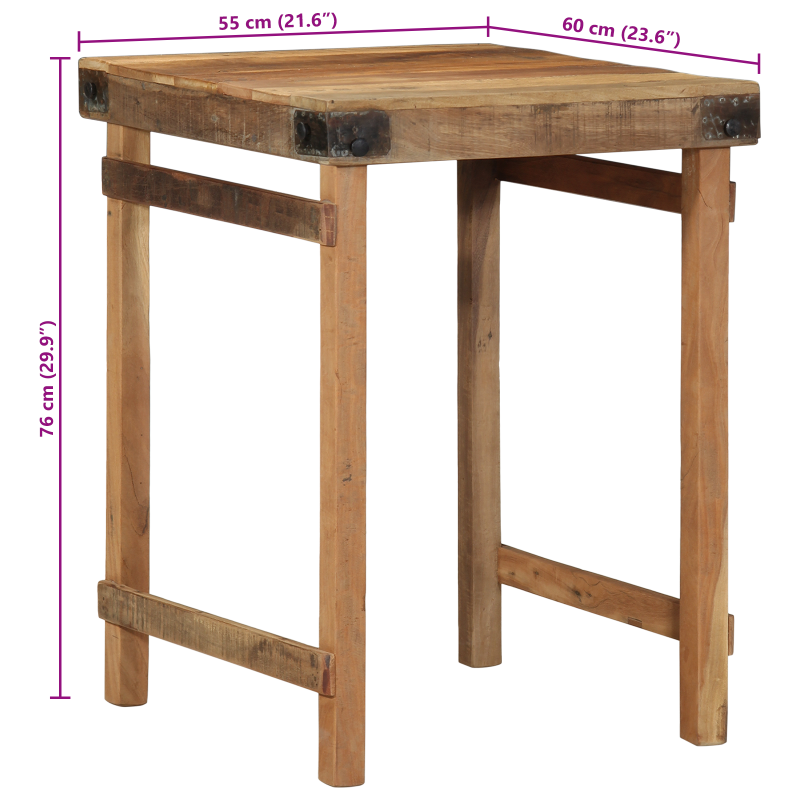 Esstisch 55x60x76 cm Massivholz wiederverwendet